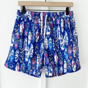 BERTIGO blue surfboard swim trunks
